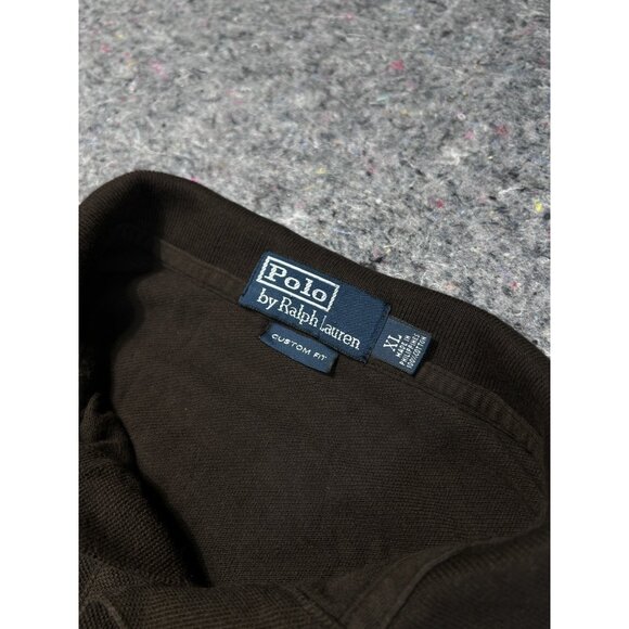 Polo Ralph Lauren Shirt Mens XL BROWN Long Sleeve Golf Pony Vintage - Picture 2 of 5